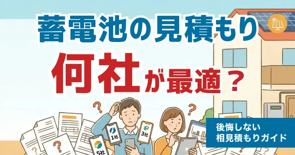 家庭用蓄電池の見積もりは何社が正解？後悔しないための相見積もり完全ガイド