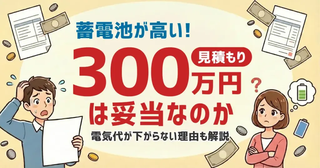 蓄電池はなぜ高い？300万円は妥当？電気代が下がらない理由と後悔しない判断基準