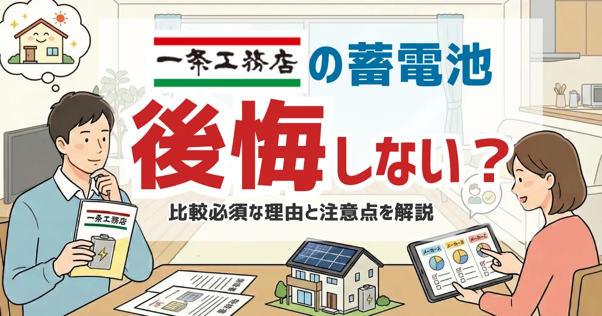 一条工務店の蓄電池で後悔しない方法｜比較必須な理由と注意点