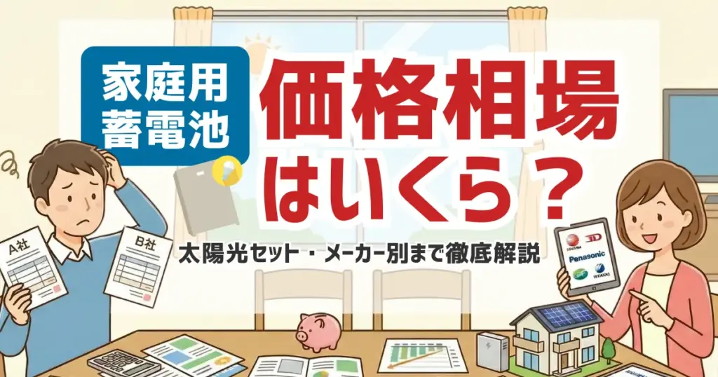 家庭用蓄電池の価格相場はいくら？設置費用・太陽光セット・メーカー別まで徹底解説