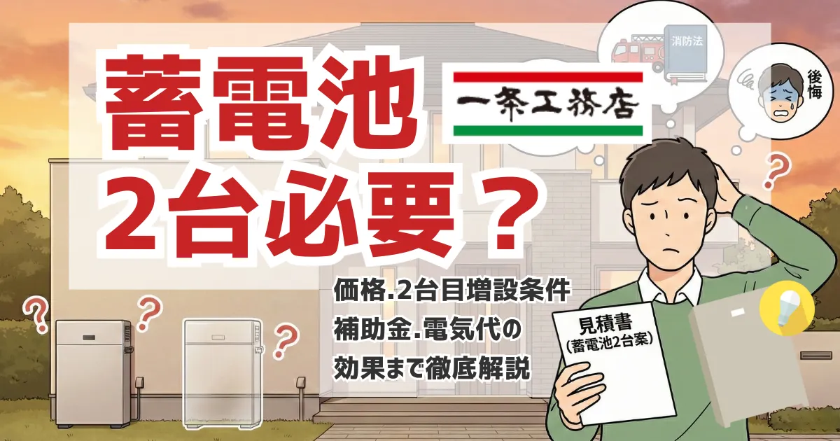 一条工務店の蓄電池は2台必要？価格・増設条件・補助金・電気代効果まで徹底解説