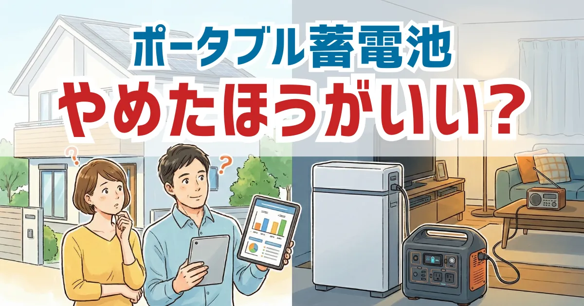 ポータブル蓄電池はやめたほうがいい？後悔しやすい理由と家庭用での本当の使いどころ