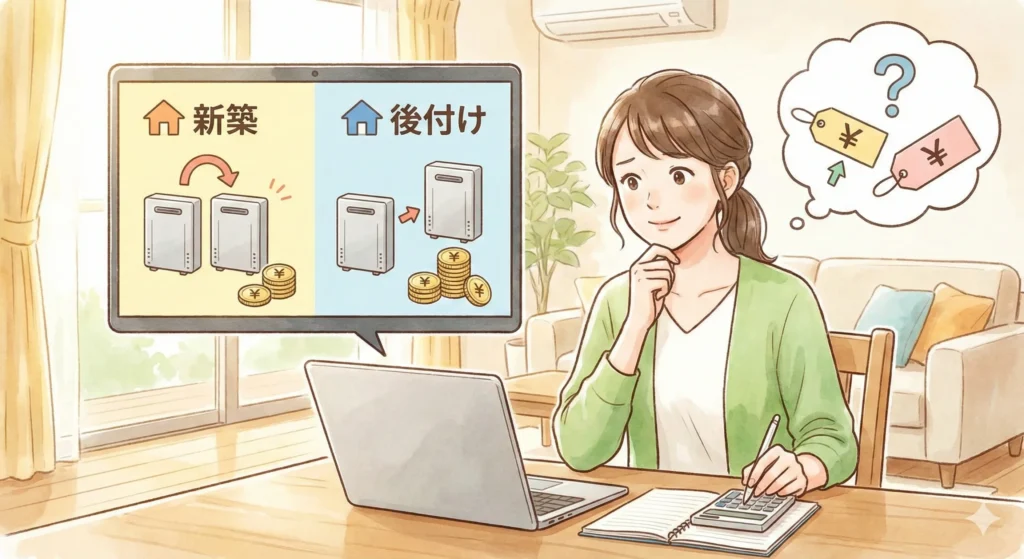 一条工務店の蓄電池2台の費用相場（新築同時 vs 2台目後付け)