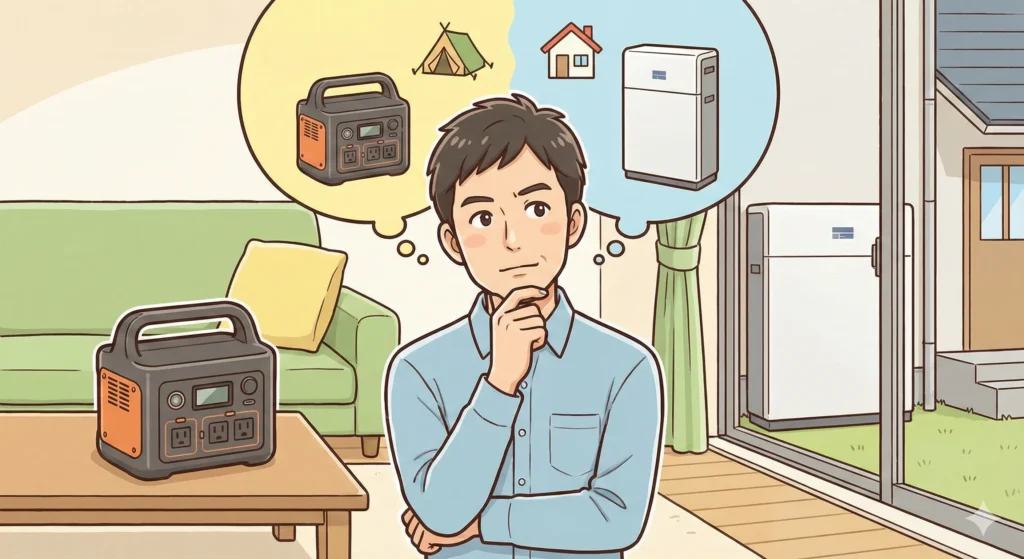 ポータブル電源と家庭用蓄電池の違い