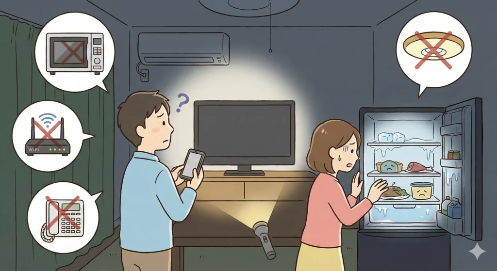 停電が起きたら、まず家庭で何が使えなくなるのか