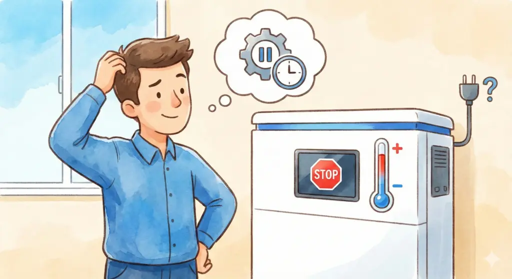 エラーが出て困っている男性のイメージ