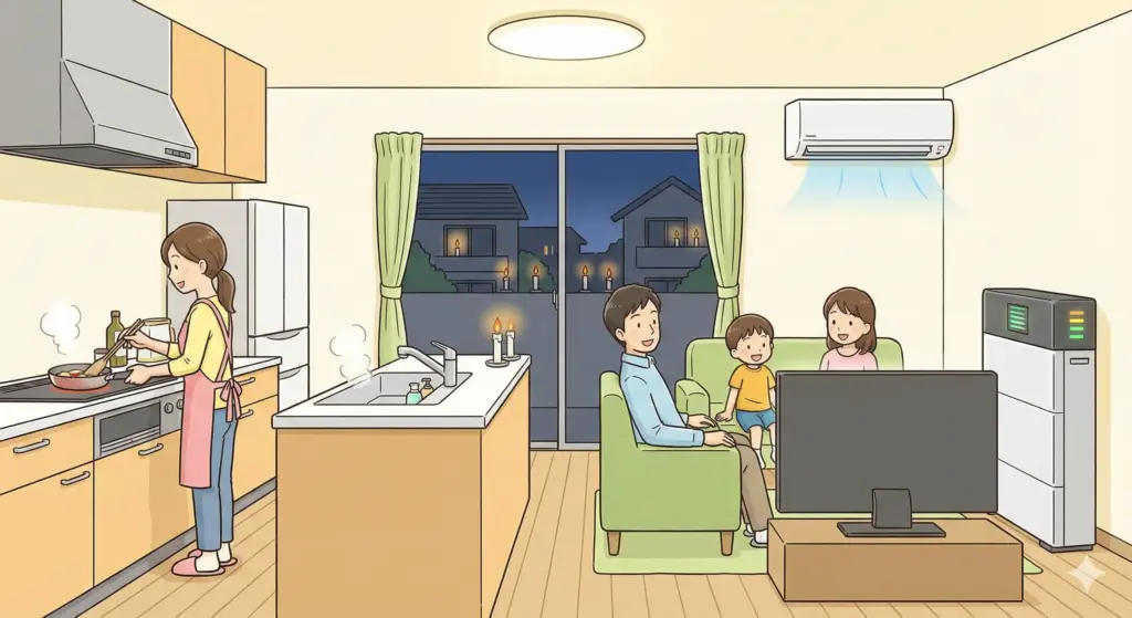 ③ オール電化・停電でも家全体を使いたい家庭