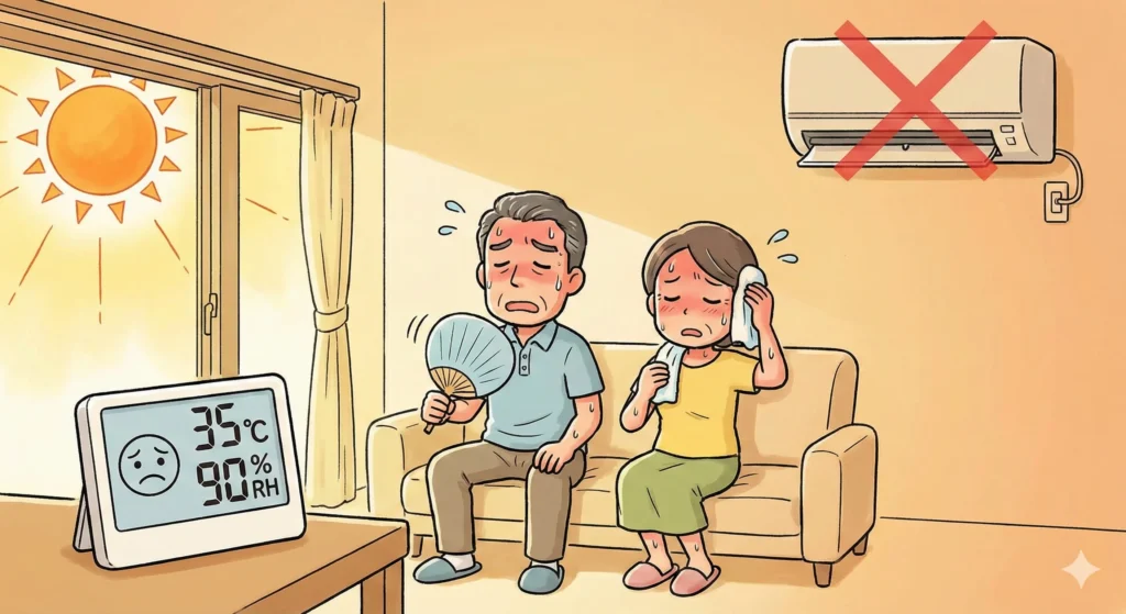 停電でエアコンが止まると家の中はどうなるか