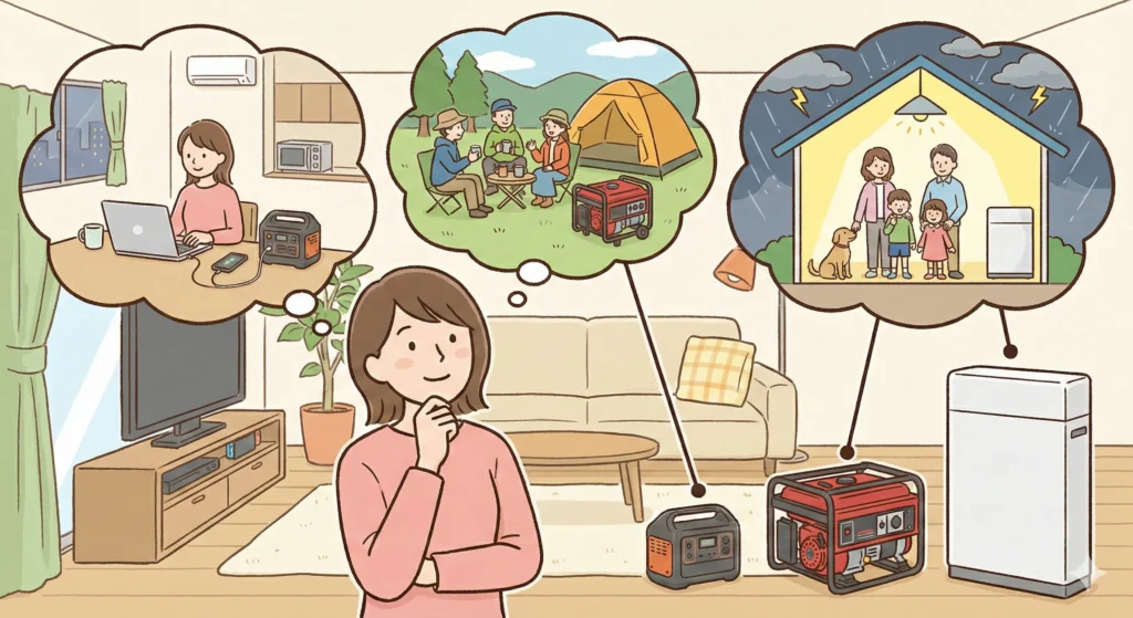 【結論】自宅の状況別｜どの非常用電源を選ぶべきか
