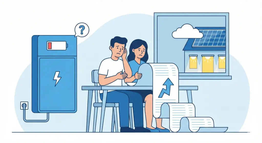 蓄電池をつけたのに電気代が高い理由後悔